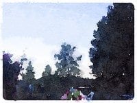 A watercolor app did this to a iPhoto of our sabbath dinner tonight. That's the table at the bottom.