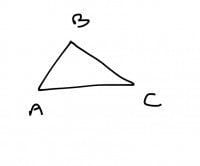 A four-sided triangle, with A having a stipulated value of 2.