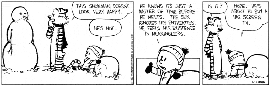 Calvin Hobbes Meaningless Snowman Blog Mablog